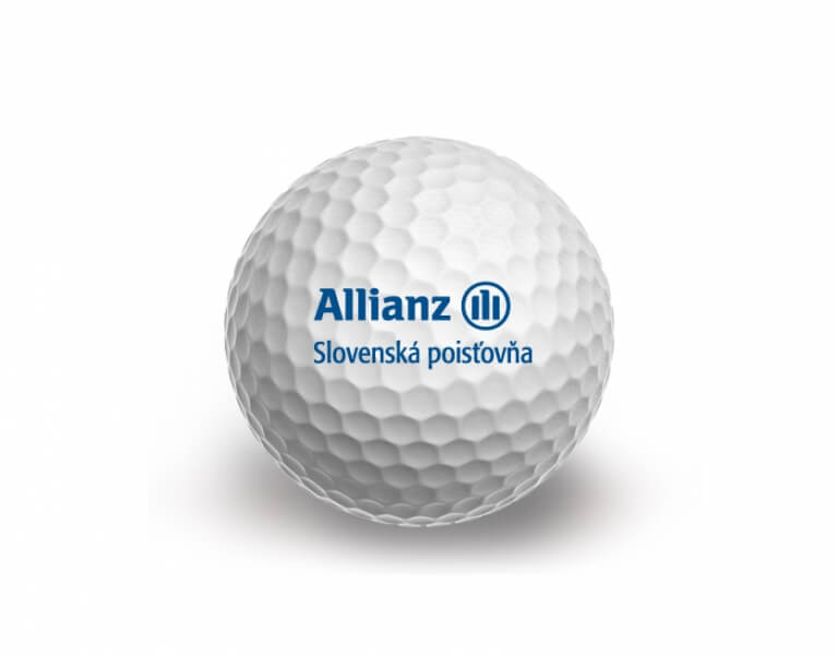 Tampónová potlač logo Allianz na golfovú loptičku