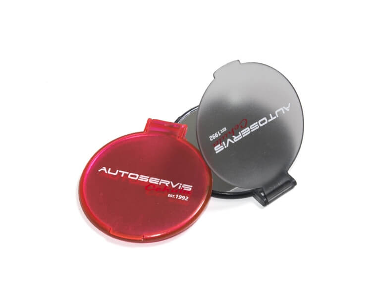 Tampónová potlač logo Autoservis Cehula na zrkadielko