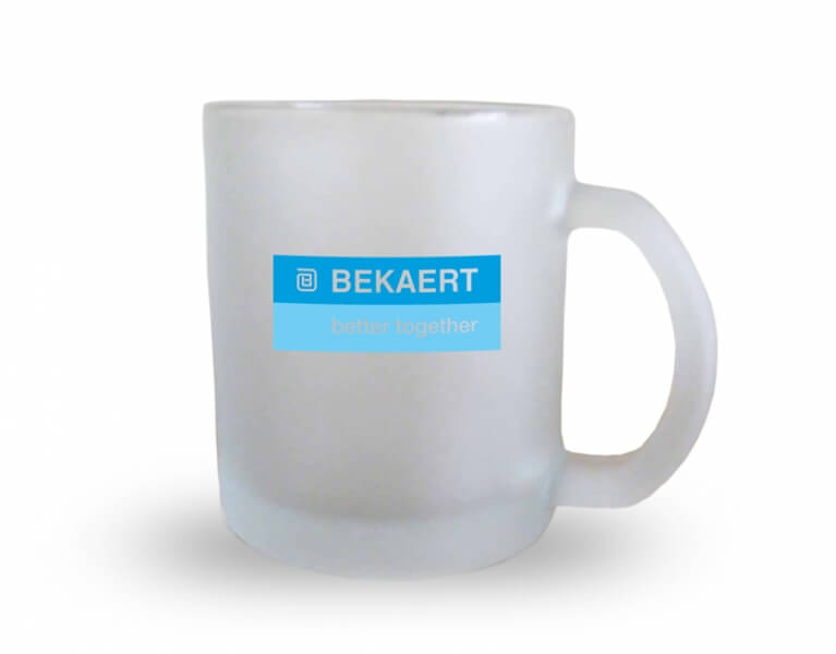 Tampónová potlač logo Bekaert na šálku