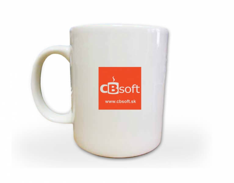 Tampónová potlač logo CB soft na šálku