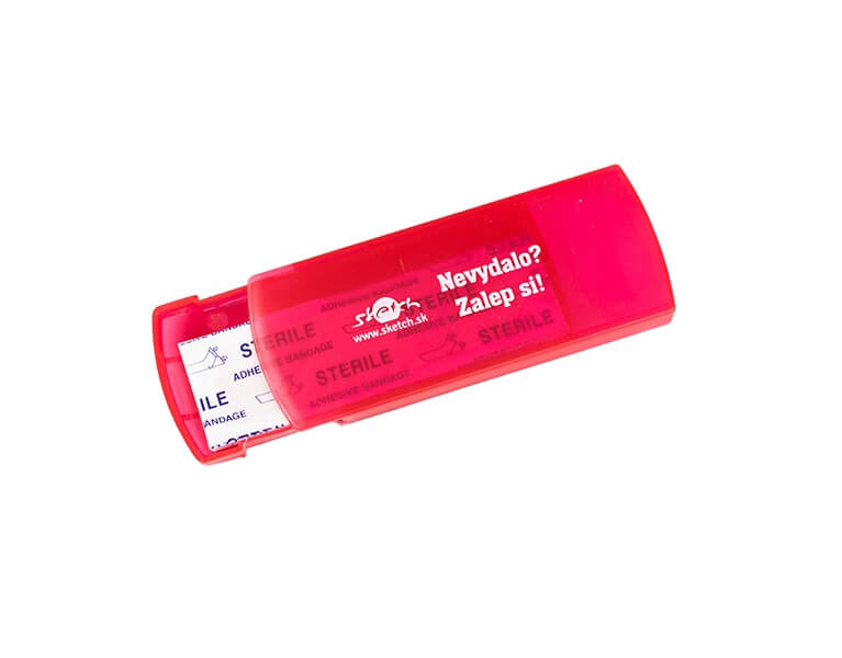 Tampónová potlač logo Sketch na leukoplast