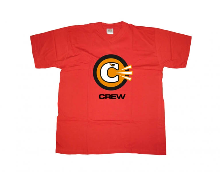 Sieťotlac logo Crew na tricko