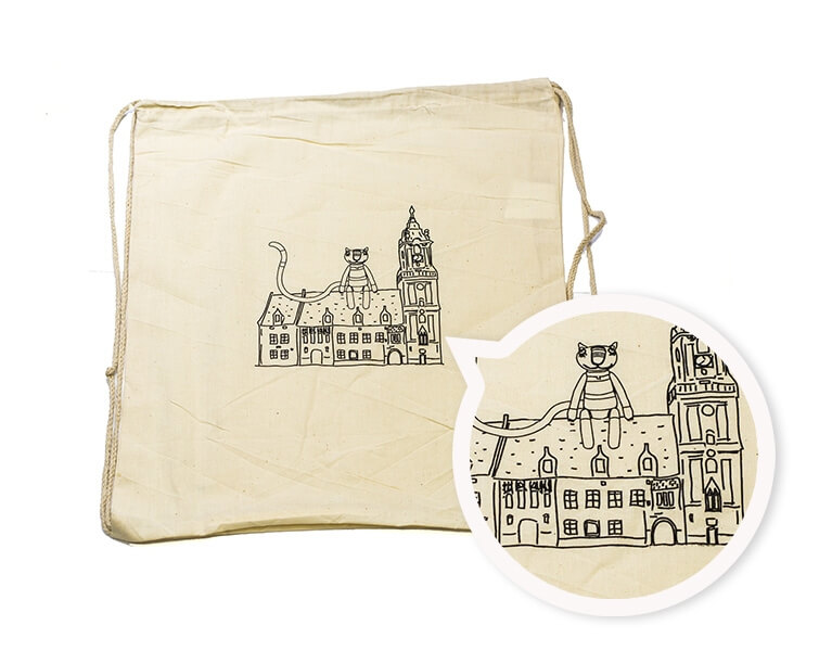 Sietotlac logo Muzea mesta Bratislavy na bavlneny vak