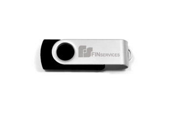 Gravírovanie laserom logo Fin services na USB kľúč Gravirovanie laserom logo Fin services na USB kluc