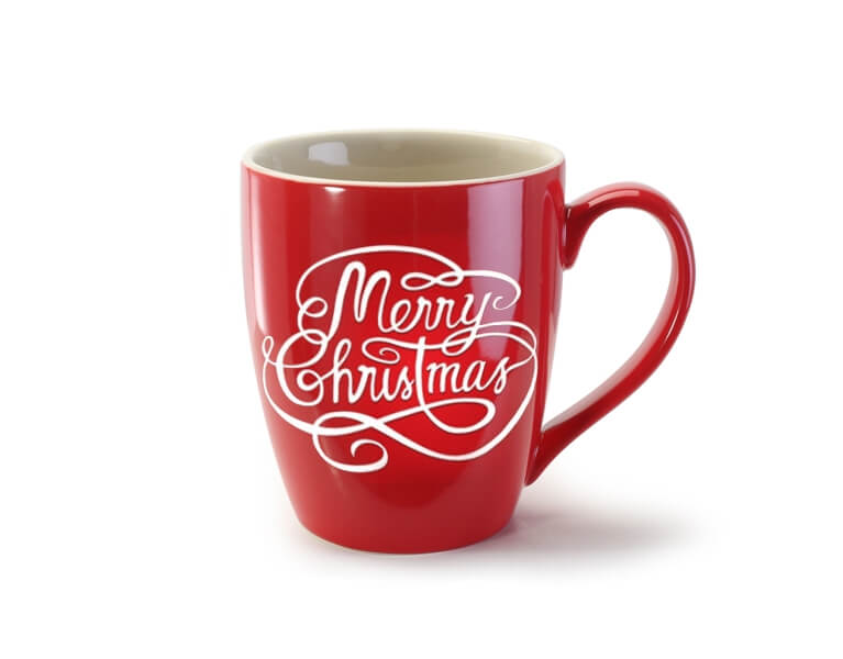 Vypal logo vianočny motiv na hrncek