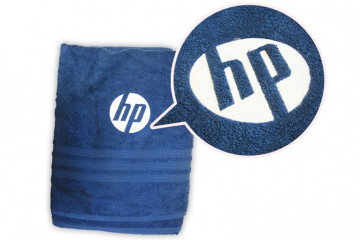 Výšivka logo HP na uterák vysivka logo HP na uterak