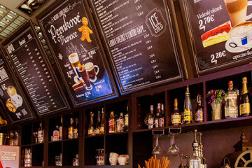 Menu bordy nad bar Menu bordy nad bar