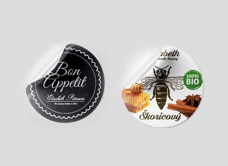 Okruhlé papierové nálepky pre produkty