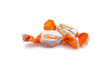 Cukríky v plastovom obale s potlačou - na mieru logo