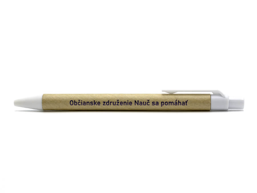 Papierové pero s tampónovou potlačou