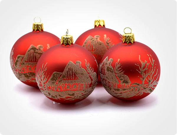 Guľa dekorovaná sieťotlačou;  Koule dekorovaná síťotiskem