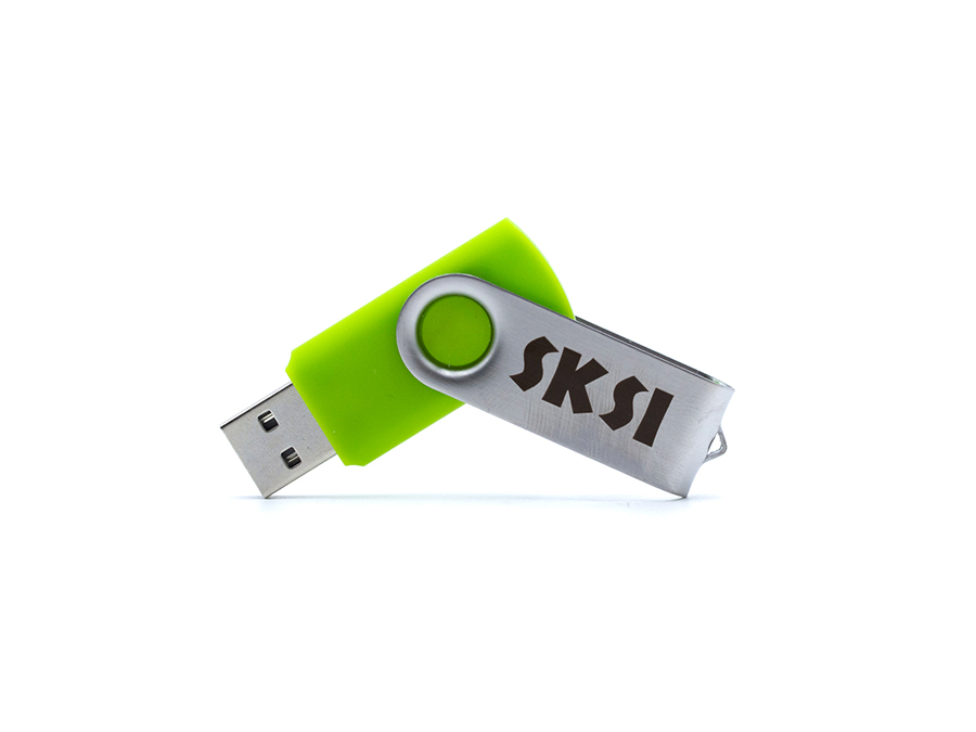 usb kľúč s jednofarbnou potlačou loga