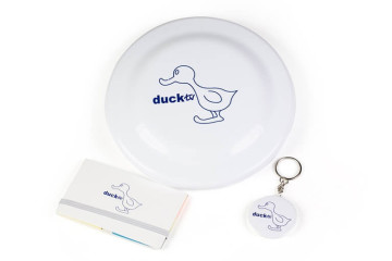 Tampónová potlač logo duck TV na kľúčenku Tampónová potlač logo duck TV na kľúčenku