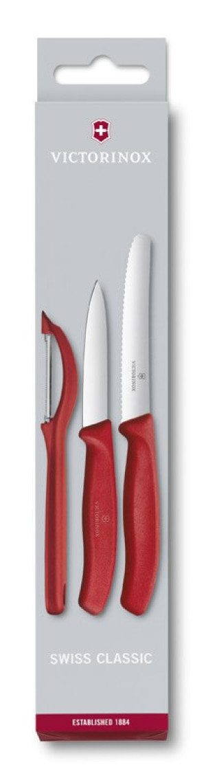 Červená súprava nožov a škrabky - Reklamnepredmety