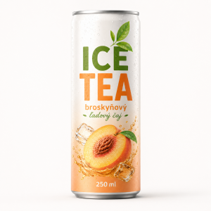 Broskyňový ľadový čaj v plechovke 250 ml — rôzne farby