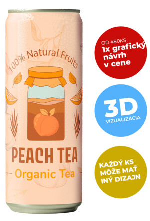 Broskyňový ľadový čaj v plechovke 250 ml - Reklamnepredmety