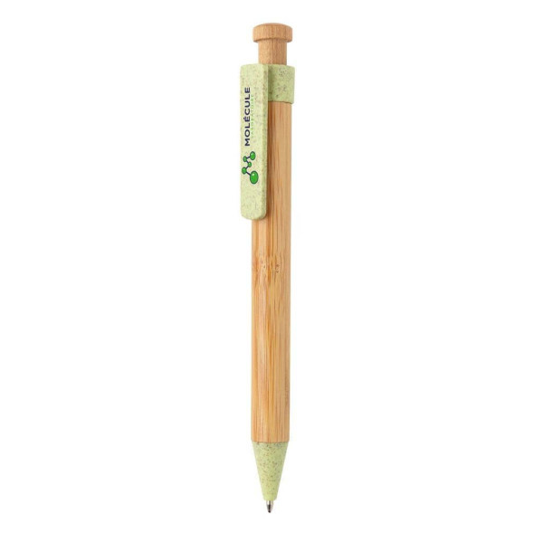 Bambusové pero s klipom z pšeničnej slamy