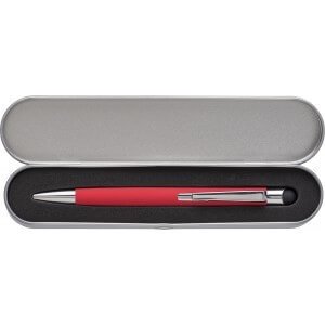 Hliníkové guľôčkové pero s pogumovaným povrchom
