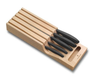 Victorinox súprava nožov Fibrox - drevený stojan do zásuvky - Reklamnepredmety
