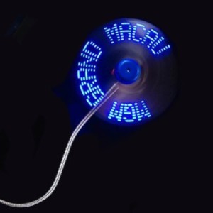 LED USB vetráčik so svietiacim textom - Reklamnepredmety