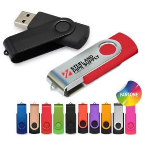 Otočný klasický USB flash disk, vhodný na potlač logom - Reklamnepredmety