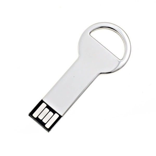 Strieborný USB flash disk v tvare kľúča