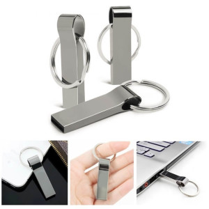 Mini kovový USB flash disk s krúžkom - Reklamnepredmety