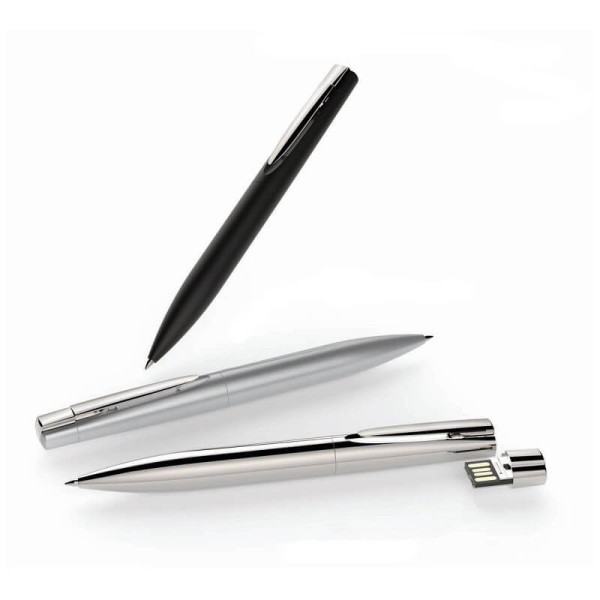 Luxusné kovové USB guličkové pero s výsuvným USB čipom