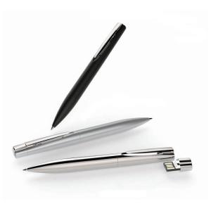 Luxusné kovové USB guličkové pero s výsuvným USB čipom - Reklamnepredmety
