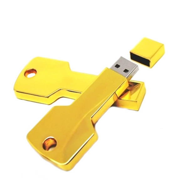 Masívny kovový USB flash disk v tvare kľúča