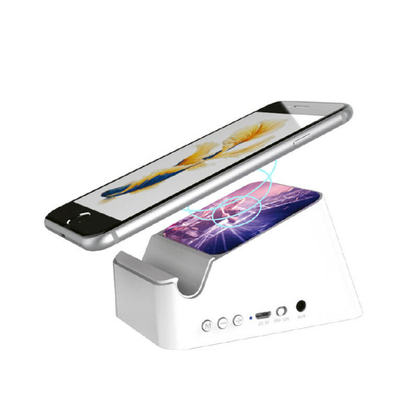 3v1 - bezdrôtová nabíjačka, Bluetooth reproduktor a stojanček na mobil