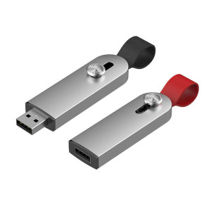 Elegantný kovový výsuvný USB flash disk - Reklamnepredmety