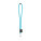 SET Lanyard TUBE Long (Ø 7 mm) s karabínou v tvare D 55 mm a bezpečnostnou sponou Ø 7 mm — modrá svetlá