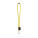 SET Lanyard TUBE Long (Ø 7 mm) s karabínou v tvare D 55 mm a bezpečnostnou sponou Ø 7 mm — žltá