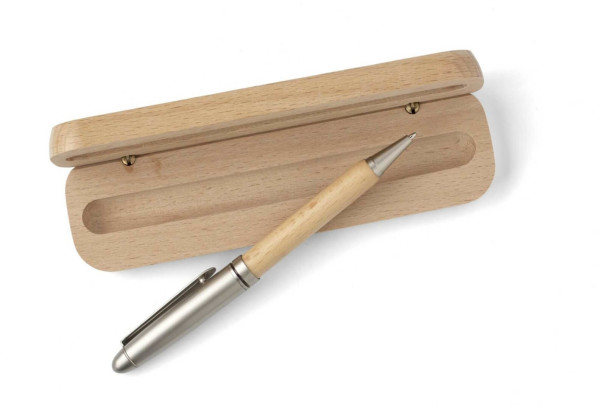 Bambusové guľôčkové pero v puzdre
