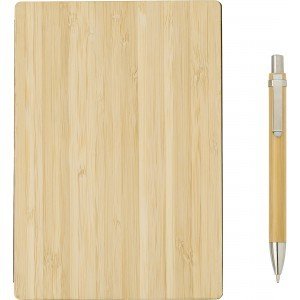 Zápisník s bambusovým obalom a perom - Reklamnepredmety