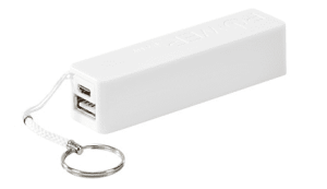 Biela powerbanka PB-9,  2200 mAh - Reklamnepredmety