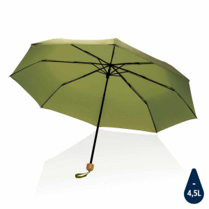 20,5" bambusový dáždnik Impact zo 190T pongee RPET AWARE™ - Reklamnepredmety