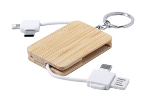 Edulis prívesok na kľúče s USB nabíjacím káblom - Reklamnepredmety