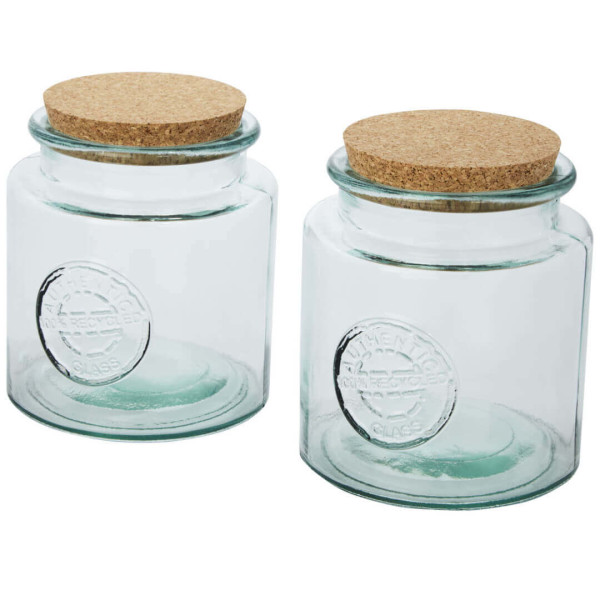 Dvojdielna sada nádob z recyklovaného skla s objemom 1500 ml Aire