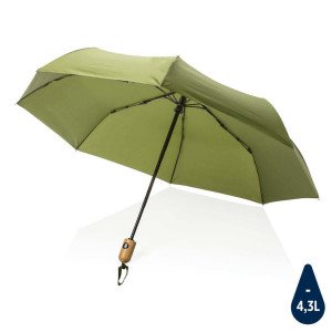 21" bambus auto-open/close dáždnik Impact zo 190T RPET AWARE - Reklamnepredmety