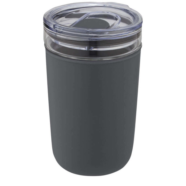 Skleněný kelímek o objemu 420 ml s vnější stěnou z recyklovaného plastu Bello