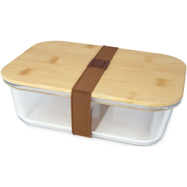Sklenená obedová krabička s bambusovým viečkom Roby