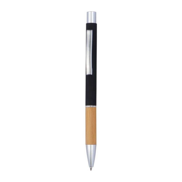 Hliníkové guľôčkové pero s bambusovou úchopovou zónou