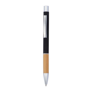 Hliníkové guľôčkové pero s bambusovou úchopovou zónou - Reklamnepredmety
