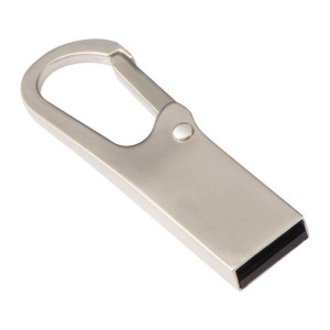 Kovový USB kľúč s karabínou - 4GB - Reklamnepredmety