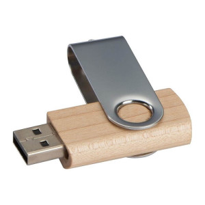 Twist USB kľúč s krytom zo svetlého dreva 8GB - Reklamnepredmety