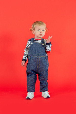 Detské nohavice na traky riflové - Reklamnepredmety