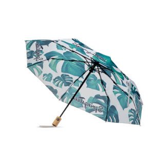 21" celopotlačiteľný dáždnik s drevenou rúčkou - Reklamnepredmety