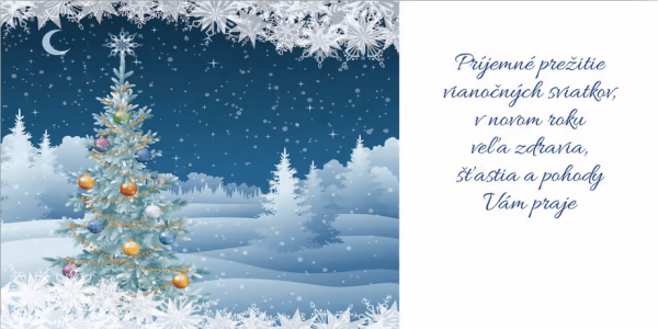 PF - karta s textom na objednávku - vianočný stromček